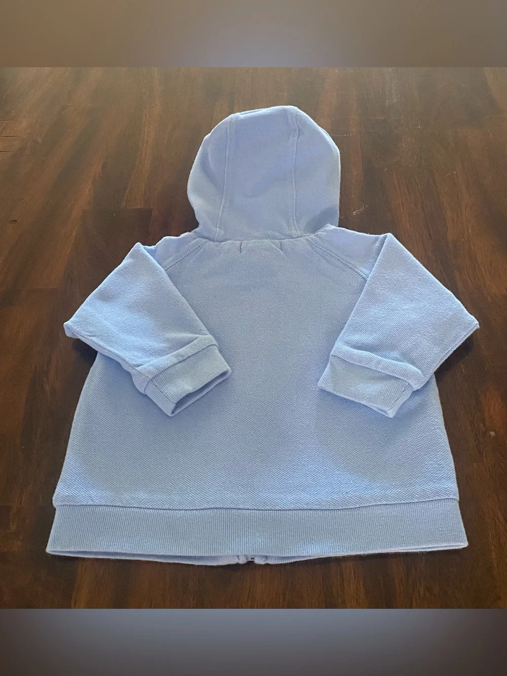 Ralph Lauren Light Blue Pique Hooded Full-Zip